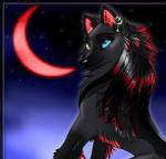 Волки Волчица на фоне багрового месяца аватар