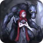 Волки Красная шапочка с топором в руках, сзади неё стоит волк аватар