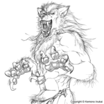 Волки Обозлённый волк-оборотень аватар