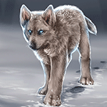 Волки Волчонок идет по снегу аватар