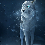 Волки Голубоглазый волк в снежную погоду, художник innali аватар