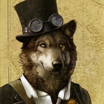 Волки Волк в шляпе в стиле стимпанк аватар