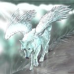 Волки Белый волк с крыльями аватар