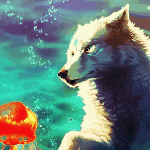 Волки Волк в окружении пузырьков аватар