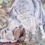 Волки Волчица с волчатами аватар