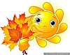 Солнышко, солнце Солнышко с букетом осенних листьев аватар