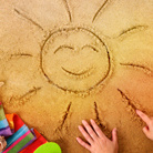 Солнышко, солнце Солнце нарисованное на песке аватар