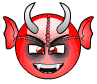 Ужас Красный смайл с рогами показывает язык аватар