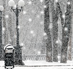 Город Аллея с фонарями зимой в парке аватар