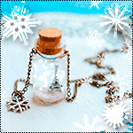 Город Подвеска-бутылочка на снегу и с эйфелевой башней внутри аватар