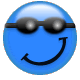 Улыбка Синий смайл иронично улыбается аватар