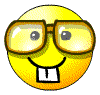 Улыбка Смайл в очках  улыбается , показав передние зубы аватар