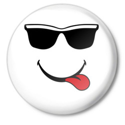 Улыбка Смайл в очках показывает язык аватар