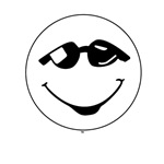 Улыбка Смайлик в темных очках кругленький аватар