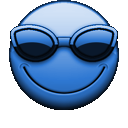 Улыбка Синий смайл улыбнулся в солнечных очках аватар
