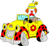 Цирк Клоун на машине на арене цирка аватар