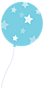 Воздушные шарики Голубой шарик с белыми звездами аватар