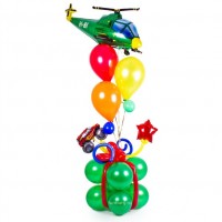 Воздушные шарики Подарок на день рождения мальчику. Композиция с вертолетом аватар