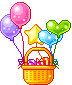 Воздушные шарики Разноцветные шары, к которым прикреплена корзина аватар