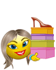 Девочки Смайлик-продавец несет коробки с обувью аватар