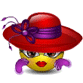 Девочки Девушка -смайл в красной шляпе аватар