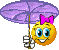 Девочки Радостная девочка с зонтиком аватар