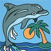 Дельфины Дельфин в прыжке. пальмы аватар