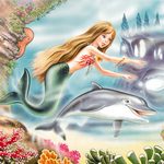Дельфины Русалка с дельфином аватар