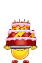 День рождения Смайл несет торт аватар