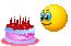 День рождения Смайлик перед тортом аватар