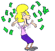 Деньги, золото Дама радостно подбрасывает денежные купюры в воздух аватар