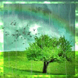 Деревья Дерево на лугу в дождь аватар