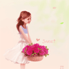 Дети Девочка с корзиной роз в руках (sweet) аватар