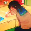 Дети Девочка уснула на письменном столе аватар