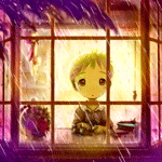 Дети Грустный мальчик стоит у окна, за которым идет дождь аватар