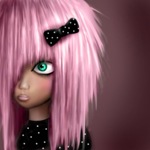 Дети Девочка с розовыми волосами и бантиком аватар