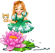 Дети Девочка, киска и большой цветок аватар