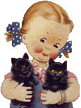 Дети Девочка с двумя котятами аватар