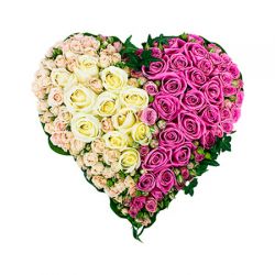 Валентинки Сердце из роз многоцветное аватар