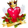 Валентинки Сердце, корона и розы аватар