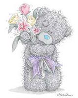 Валентинки Медвежонок с букетом цветов аватар