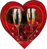 Валентинки Внутри сердца розы и фужеры аватар