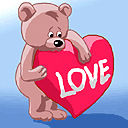 Валентинки Медвежонок с сердечком с надписью любовь аватар