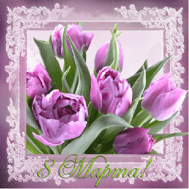 Восьмое марта Открытка с 8 Марта.Сиреневые тюльпаны аватар