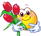 Восьмое марта Смайлик с тюльпанами аватар