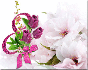 Восьмое марта Открытка с 8 Марта.Тюльпаны и белый цветок аватар