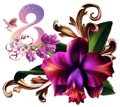 Восьмое марта Открытка 8 Марта.Необычный фиолетовый цветок аватар