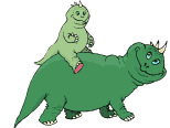 Динозавры Малыш-динозавр катается на папе аватар