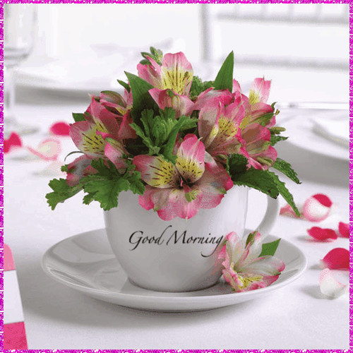 Доброе утро Доброго утра!  Цветочный букетик в чашечке аватар