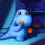 Драконы Маленький голубой дракоша кушает печеньки аватар